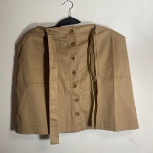 LOFT Beige Button-Up Skirt